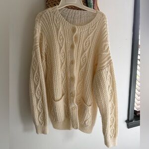 Vintage Cable Knit Cardigan button front